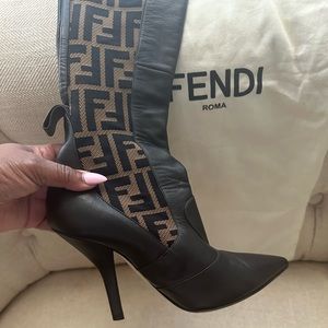 Custom Fendi Sweater Thigh boots-zipper added for easy on/off. Size 37